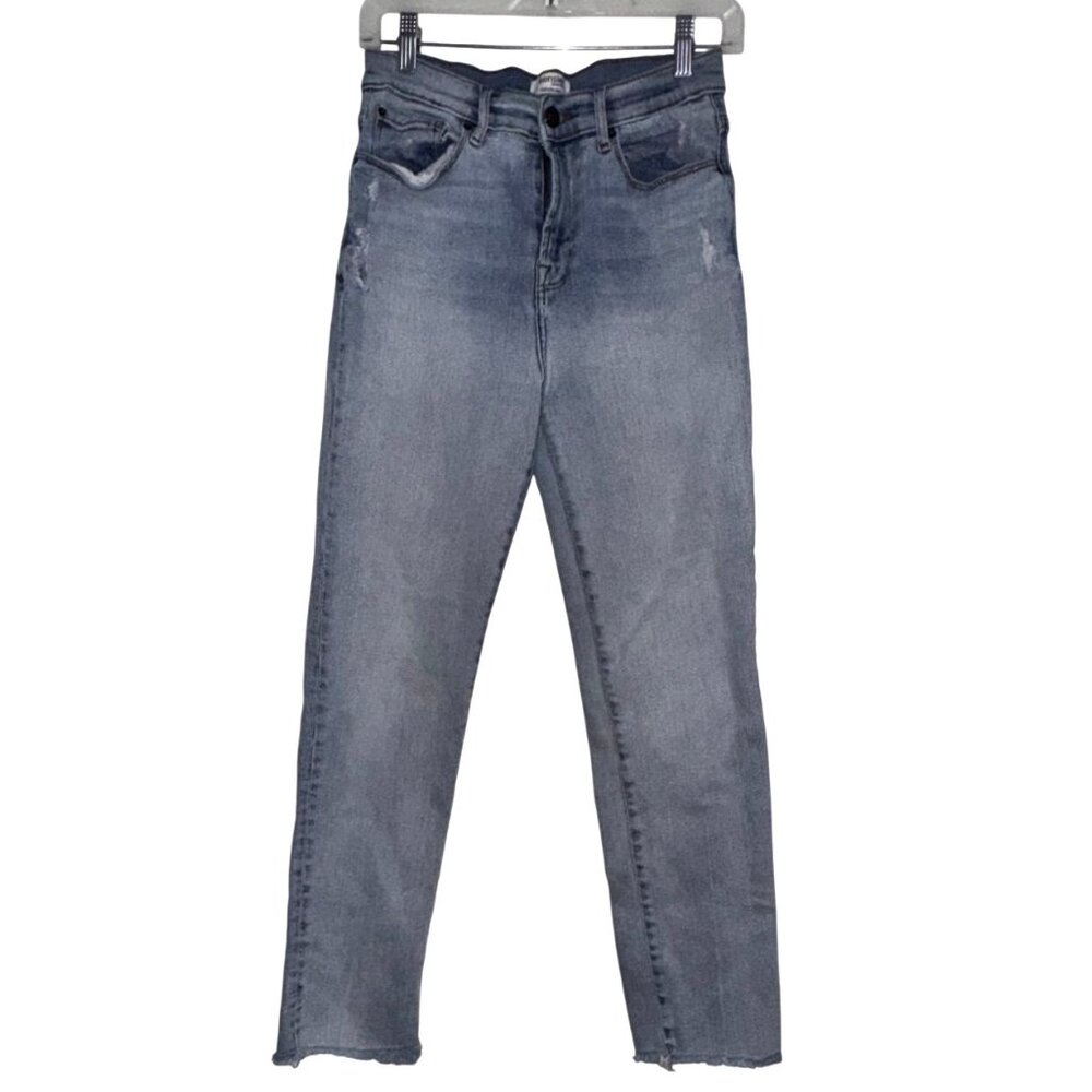 Kensie Womens Vintage Luxe High-Rise Distressed Raw Hem Blue Denim Jeans Size 6